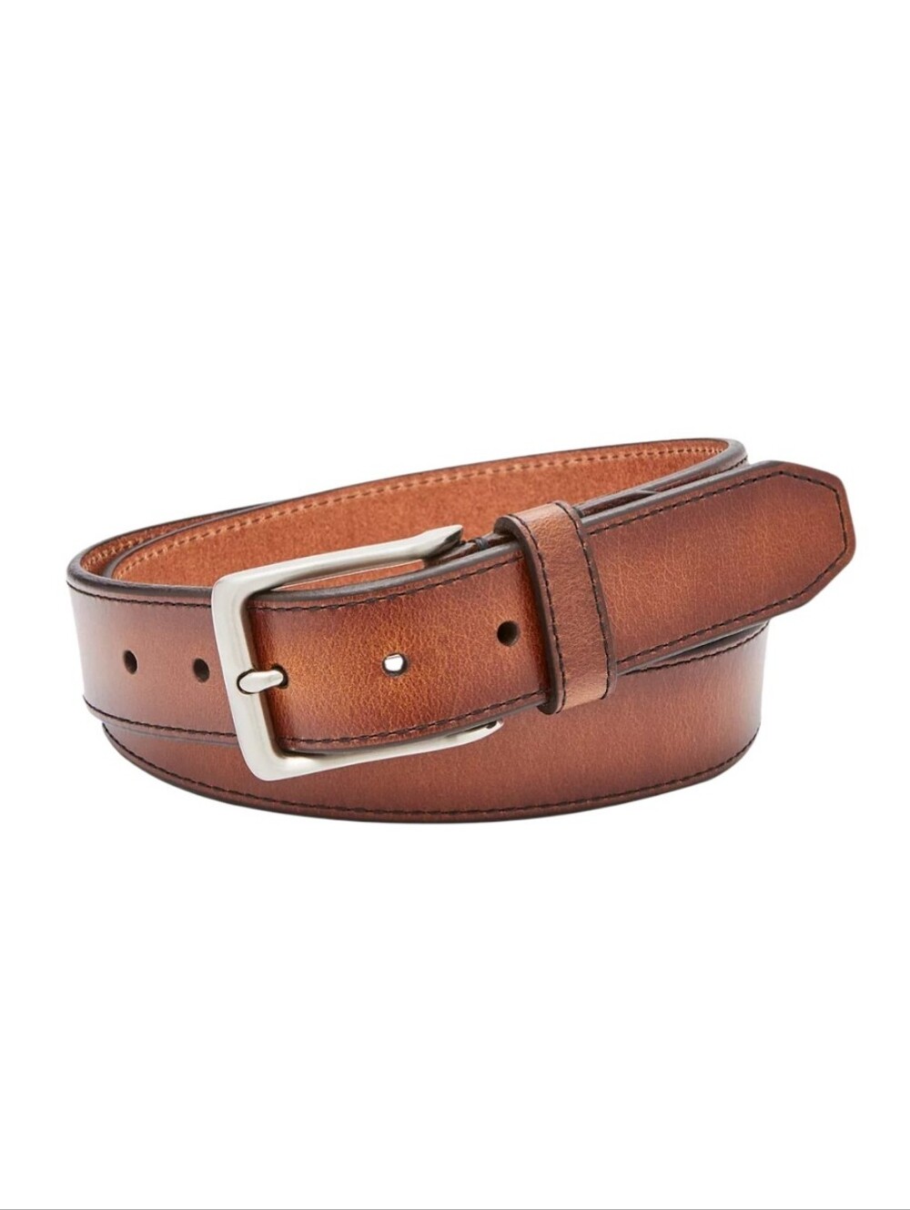 Fossil Griffin Leather Belt - Rich Cognac